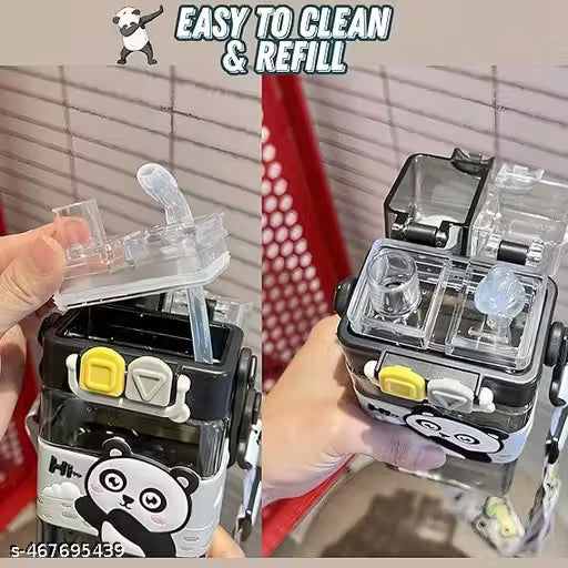 Panda Double Straw Water Bottle 520Ml