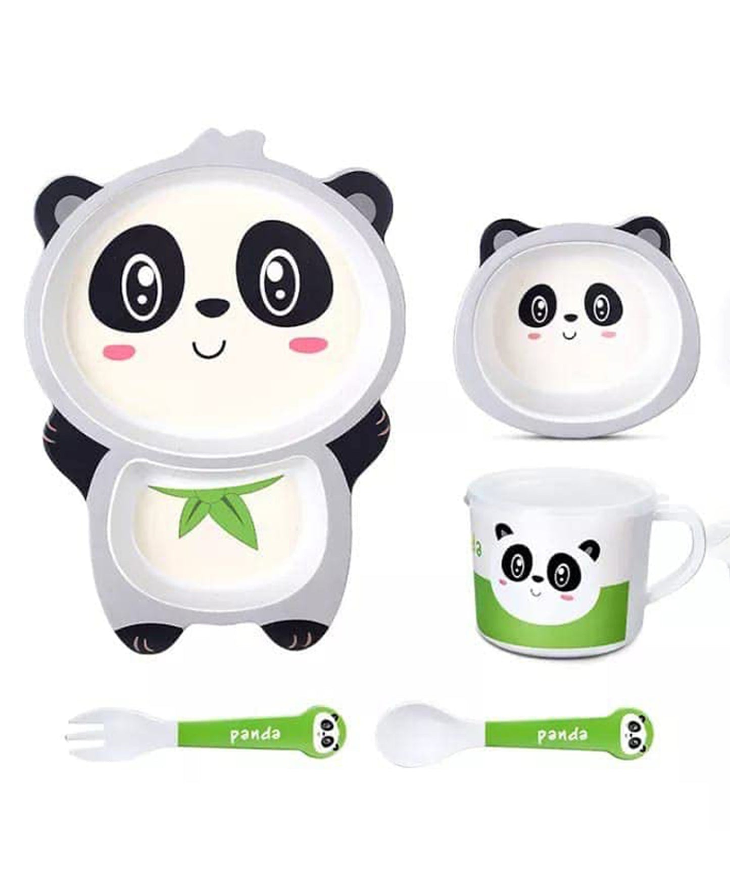 Playful Panda Bamboo Kids Dinner /Feeding Set of 5