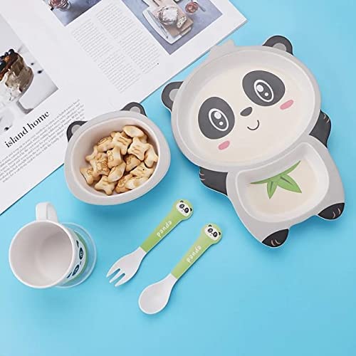 Playful Panda Bamboo Kids Dinner /Feeding Set of 5