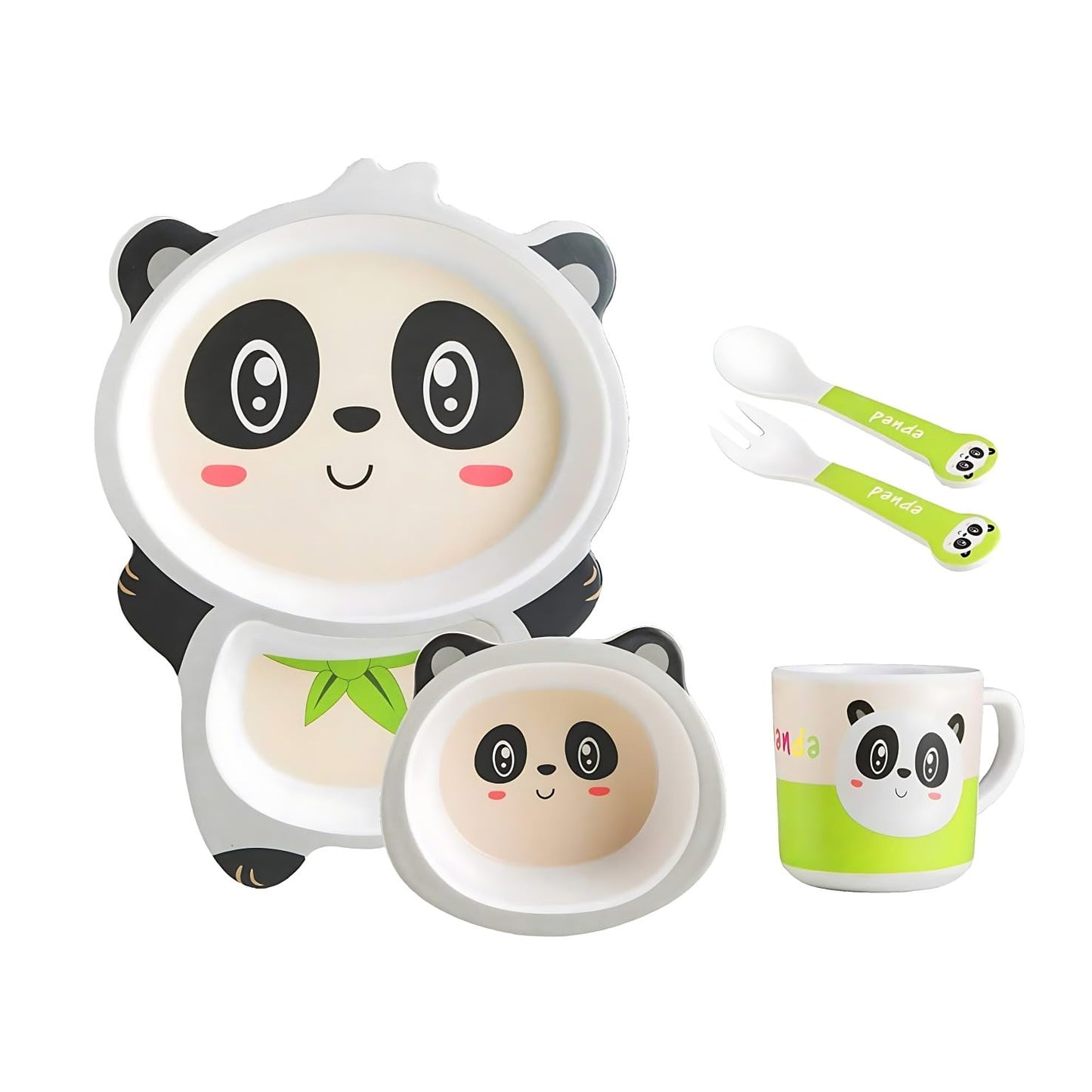 Playful Panda Bamboo Kids Dinner /Feeding Set of 5