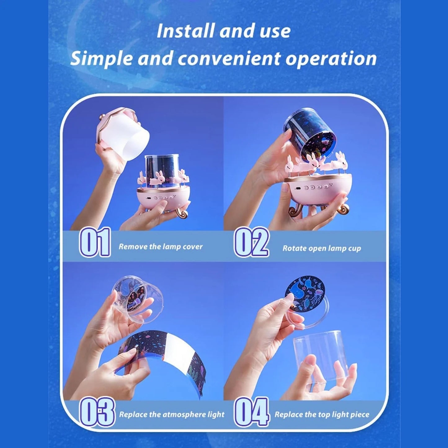 Bunny’s Carousel Rotating LED Night Light Projector