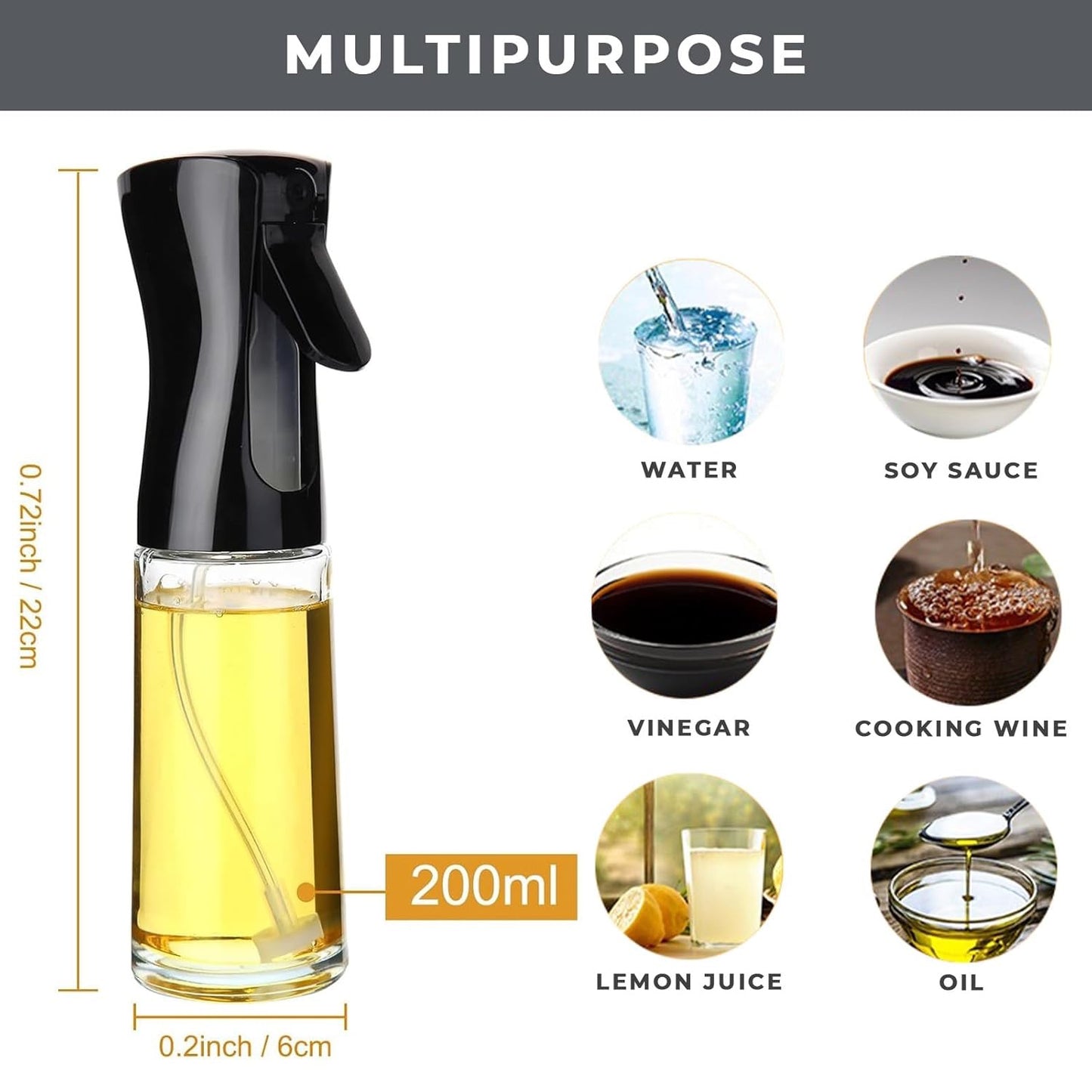 Glass oil Spray Dispenser