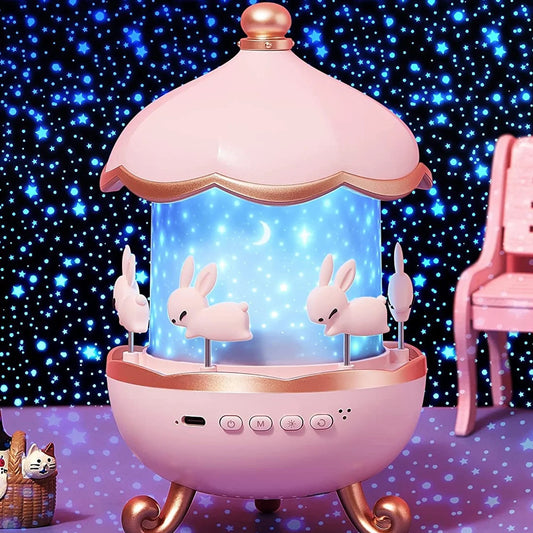 Bunny’s Carousel Rotating LED Night Light Projector