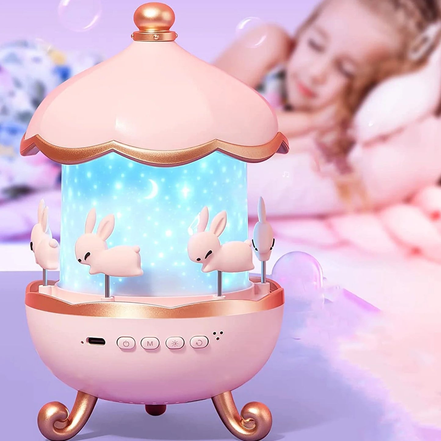 Bunny’s Carousel Rotating LED Night Light Projector