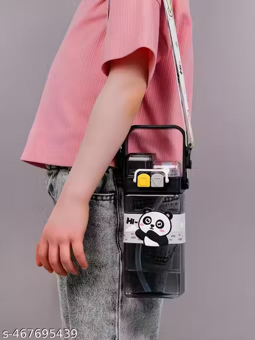 Panda Double Straw Water Bottle 520Ml