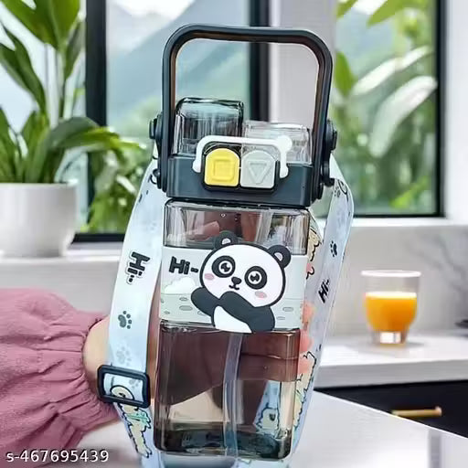 Panda Double Straw Water Bottle 520Ml